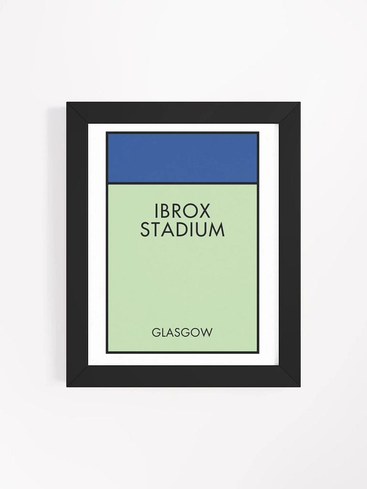 Ibrox Stadium Glasgow Monopoly Title Art Framed Print product image (2)