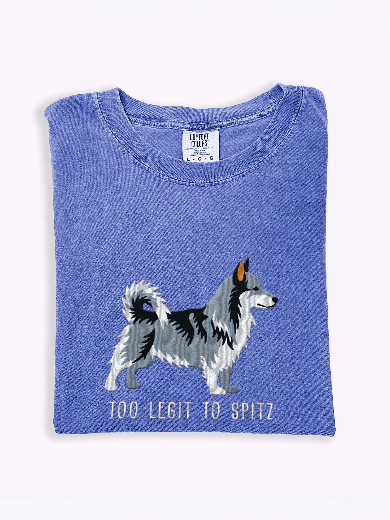Too Legit to Spitz T-Shirt(Embroidered) of a Swedish Vallhund(Gray) product image (1)