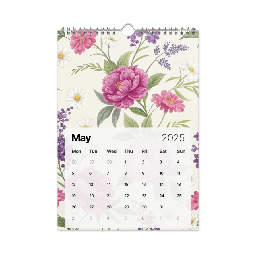 SEAMLESS FLORAL PATTERN WALL CALENDAR 2025 product image (10)