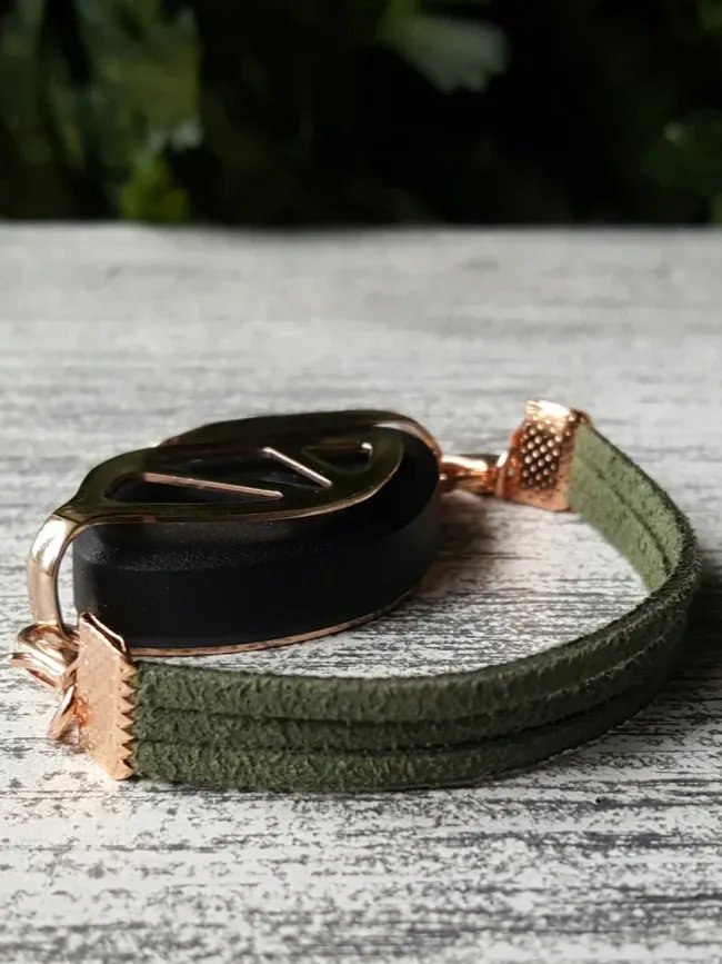 Olive Faux Suede Bracelet | Handmade Accessory for Bellabeat Leaf Urban & Ivy product image (1)