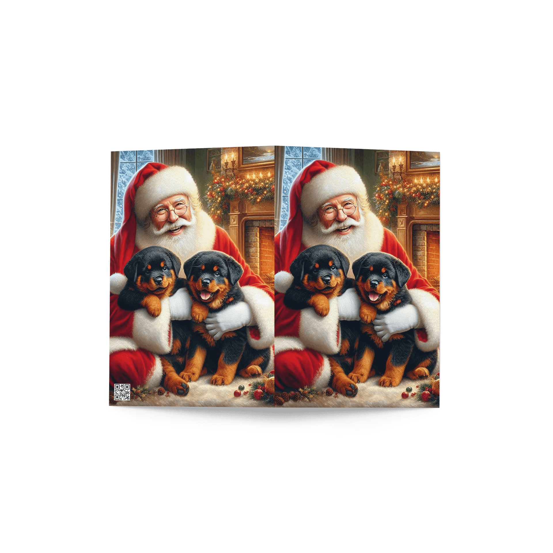 Rottweiler Santa's Puppy Party Greeting Card product image (4)
