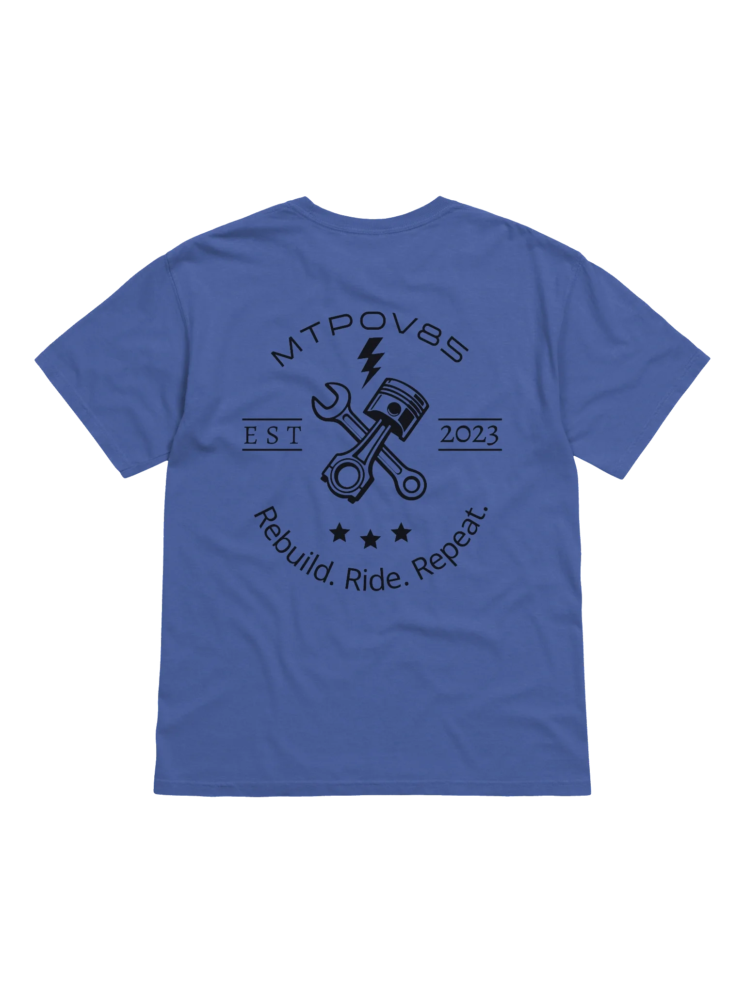 Rebuild. Ride. Repeat. Style 1, Blue T-Shirt product image (1)