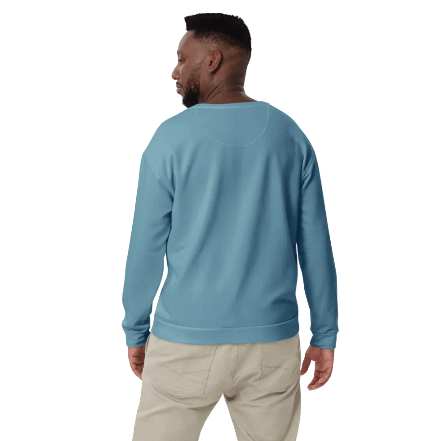 Plain Medium Light Blue Soft Summer Unisex Recycled Polyester Heavyweight Premium Sweatshirt by Treasure Pie product image (12)