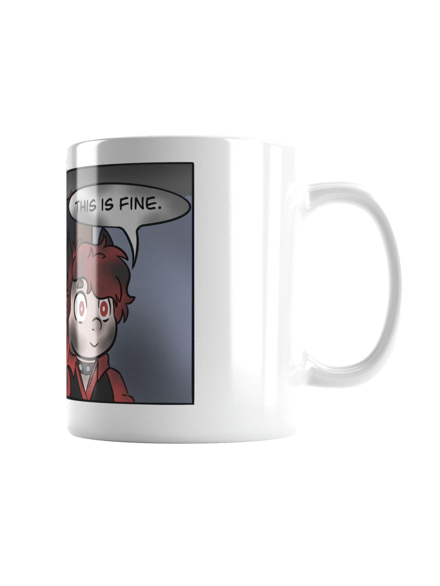 White Glossy Mug - This Is Fine Meme product image (2)