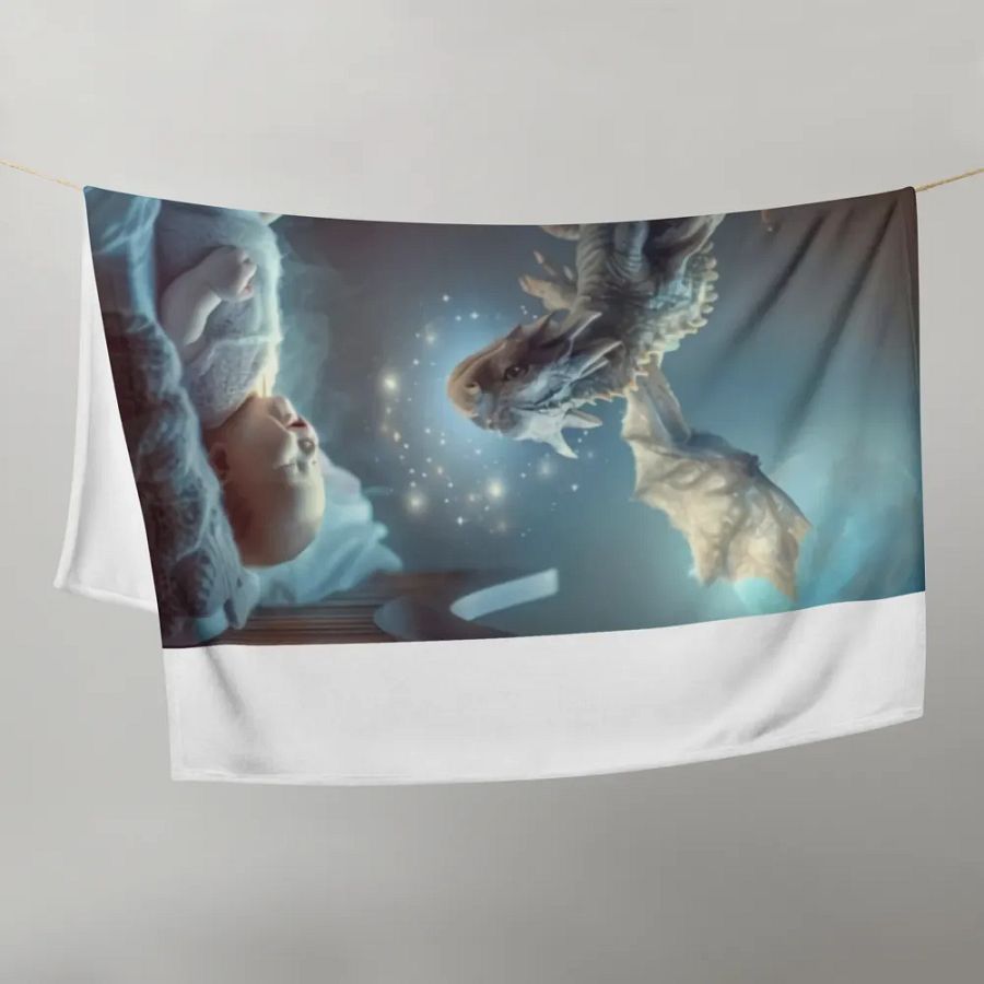 Dragon With Baby Throw Blanket product image (21)