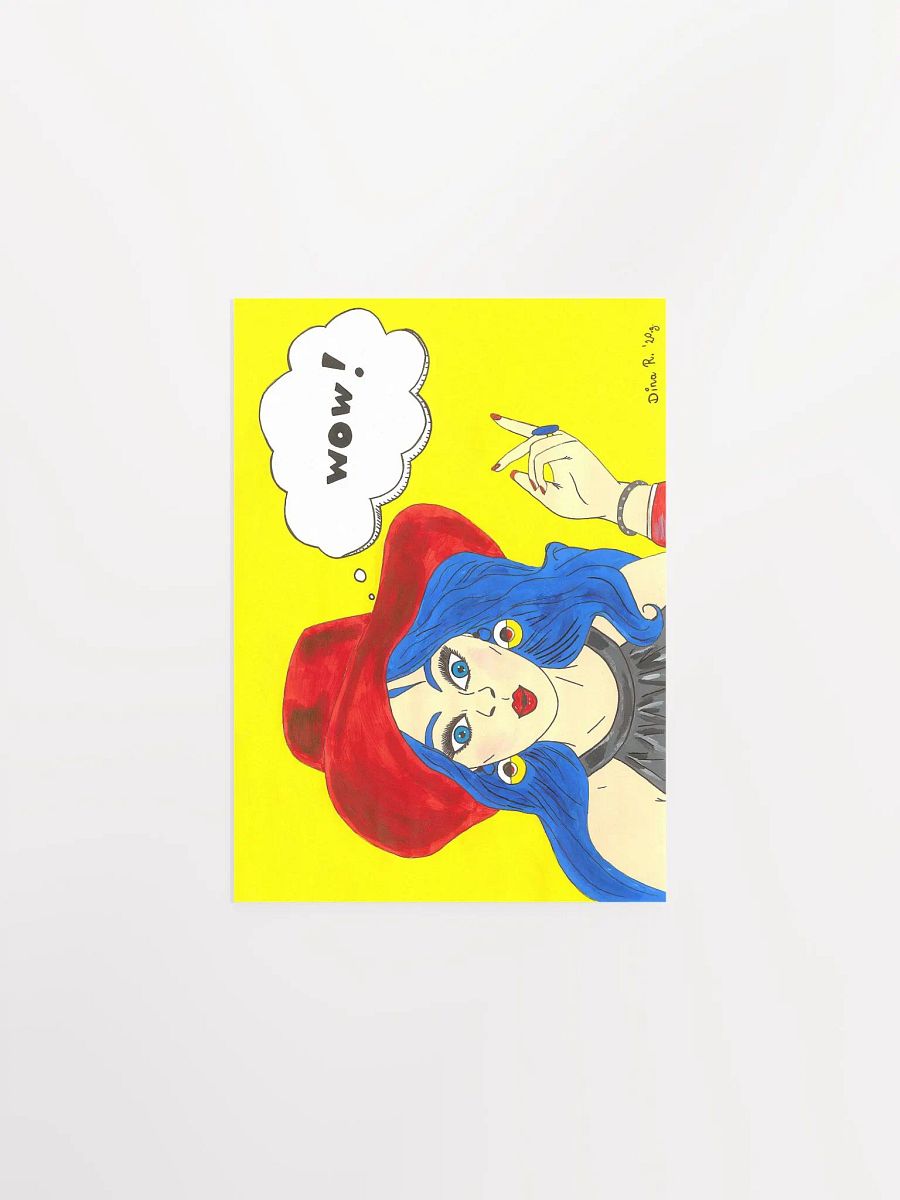 Pop art girl (art by Dina R.) acrylic painting picture - Enhanced Matte Paper Poster product image (1)