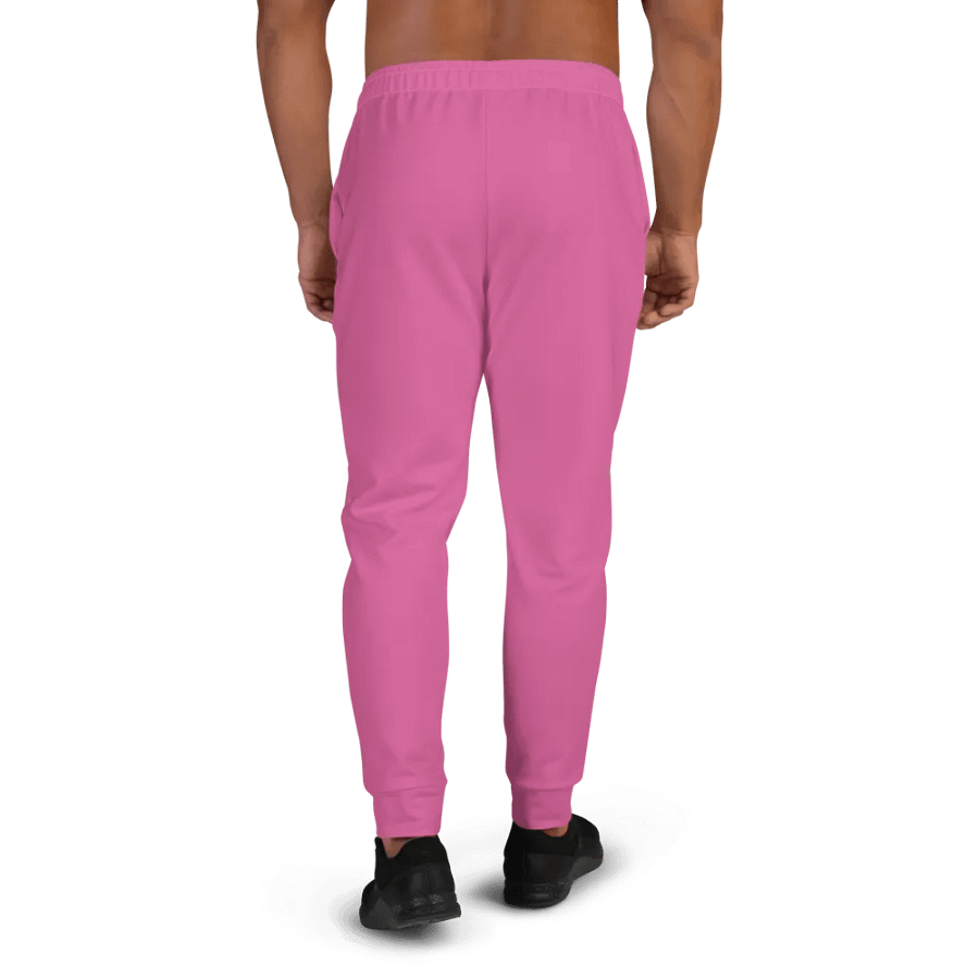 Plain Medium Pink Light Summer Recycled Polyester Premium Men's Joggers by Treasure Pie product image (4)