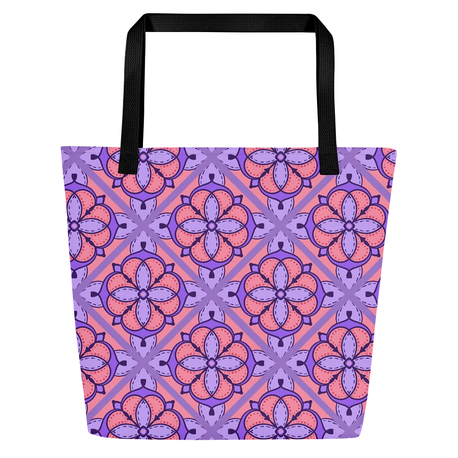 Peach and Lilac Symmetry Pattern All Over Print Tote product image (2)