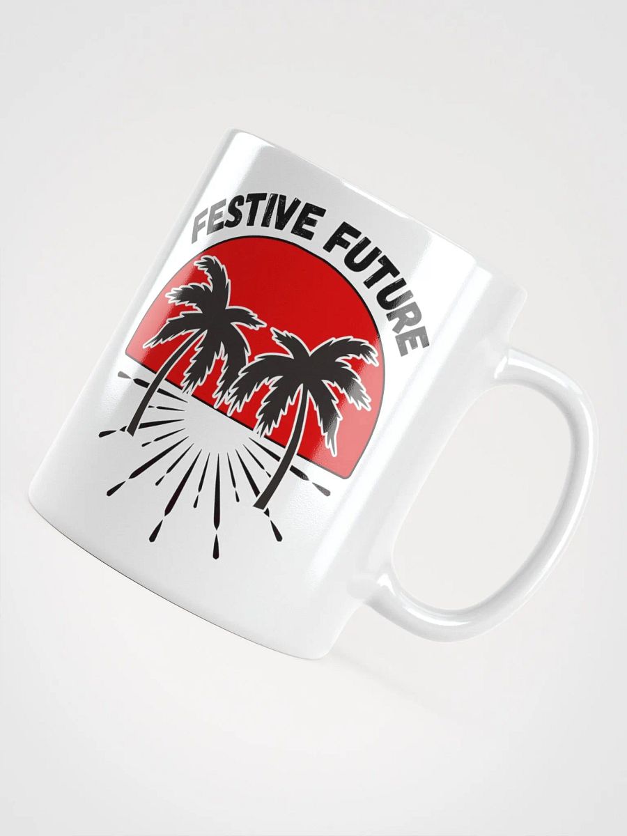 Festive Future - Sunset Beach Scene White Coffee Mug product image (7)