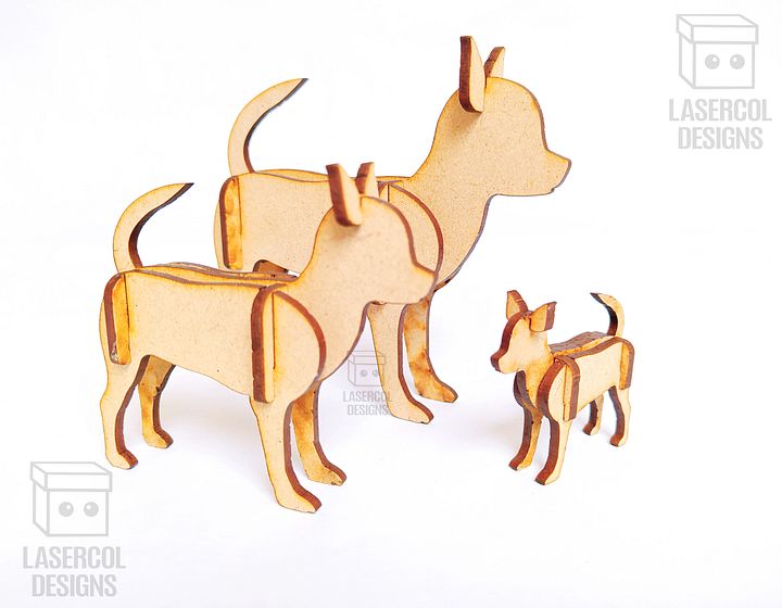 Dogs 3d Puzzle (3 Sizes) Set 2 - Laser Cut Files product image (2)