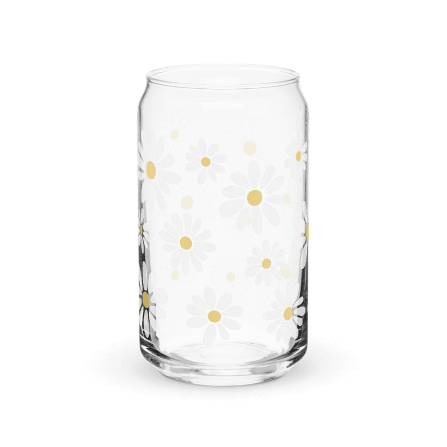 Retro Daisy Design Glass Can Cup Earthy product image (5)