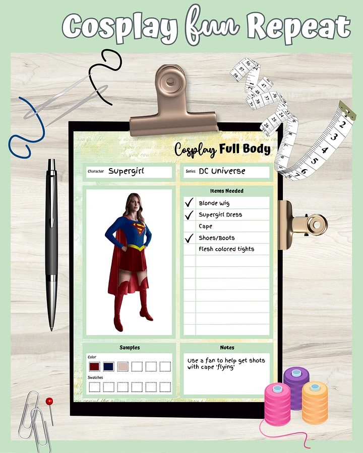 Green Cosplay Planner Printable product image (2)