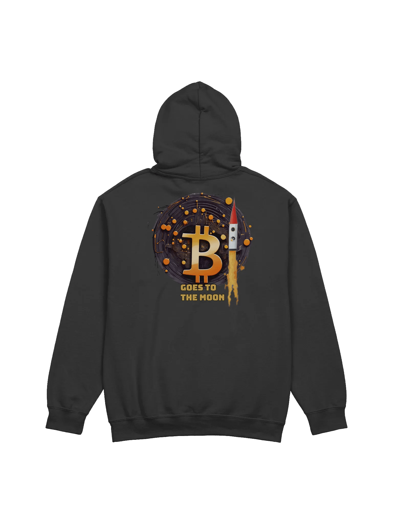 Golden Bitcoin To The Moon Hoodie, Trendy Crypto Sweatshirt, Perfect Gift for Bitcoin Lovers product image (4)