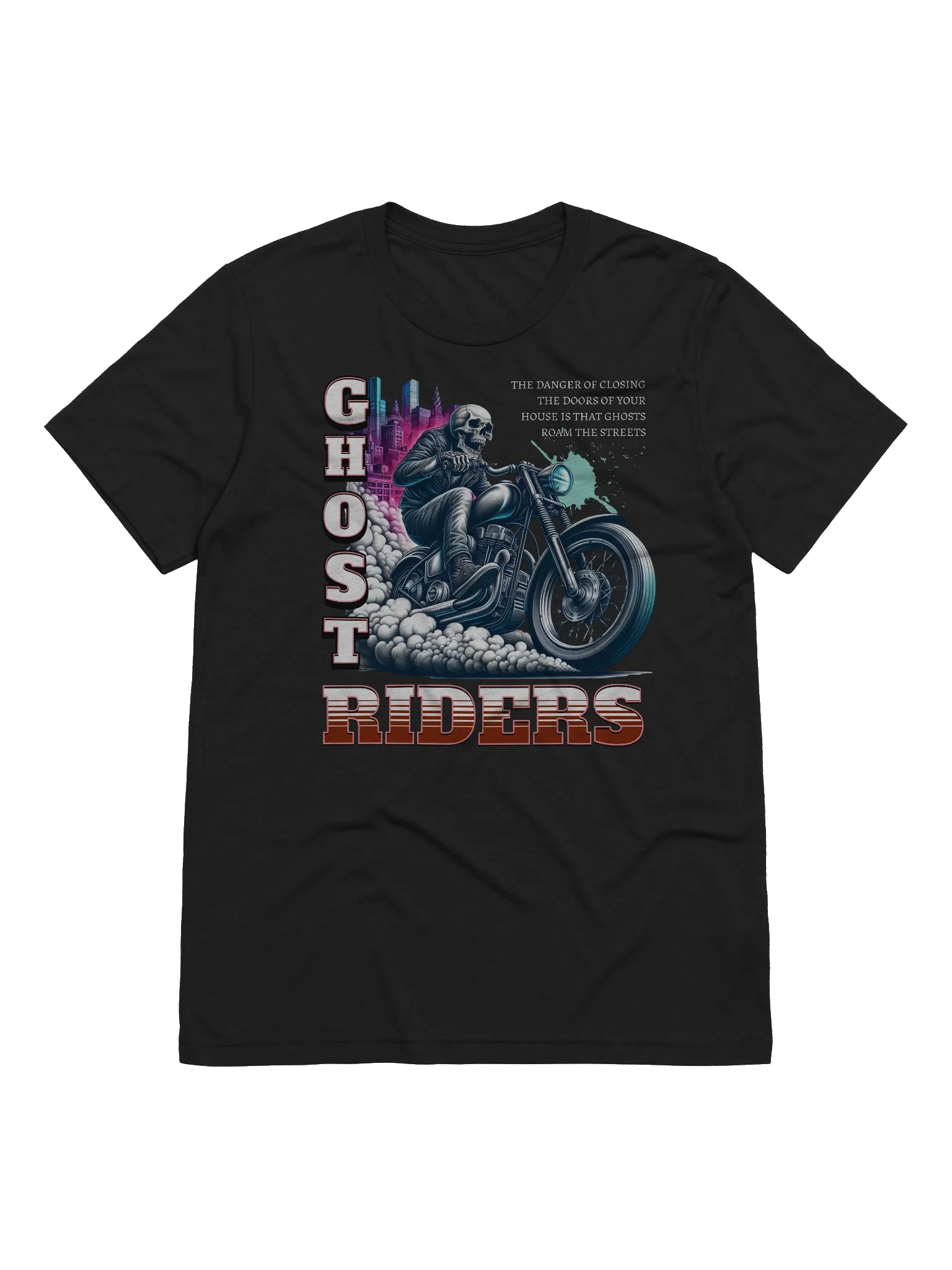 Bold Ghost Rider Skull Graphic T-Shirt for Everyday Wear product image (1)
