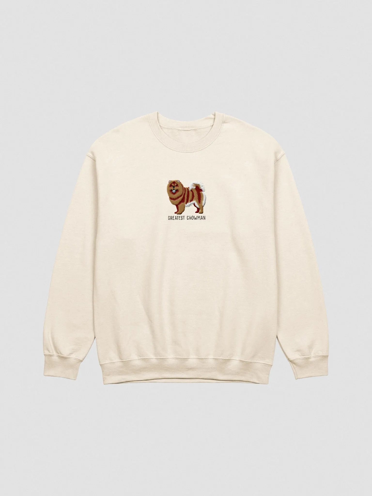 Greatest Chowman Sweatshirt(Embroidered) of a Chow Chow(Tan) product image (4)