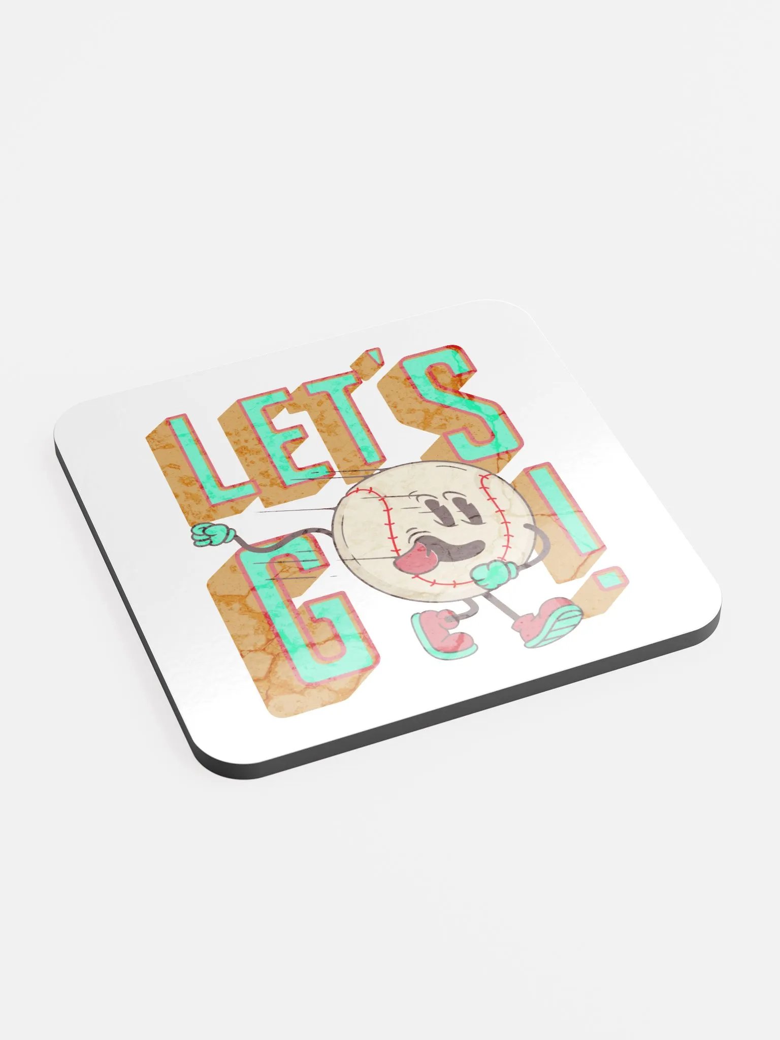 Lets Go Baseball Mascot Energetic Fun Coaster product image (3)