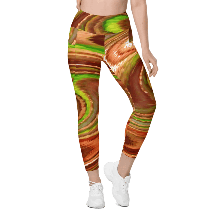 Abstract Swirling Earth Tones Lochan Water Reflections Ladies Leggings product image (1)