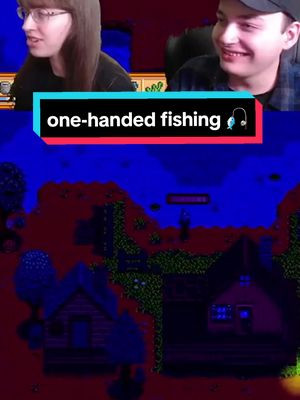 One-handed fishing! 🎣 fishing in stardew valley is already challenging without multi-tasking #cozygames #stardewvalley #twitch #gaming #gamingcommunity #videogames 