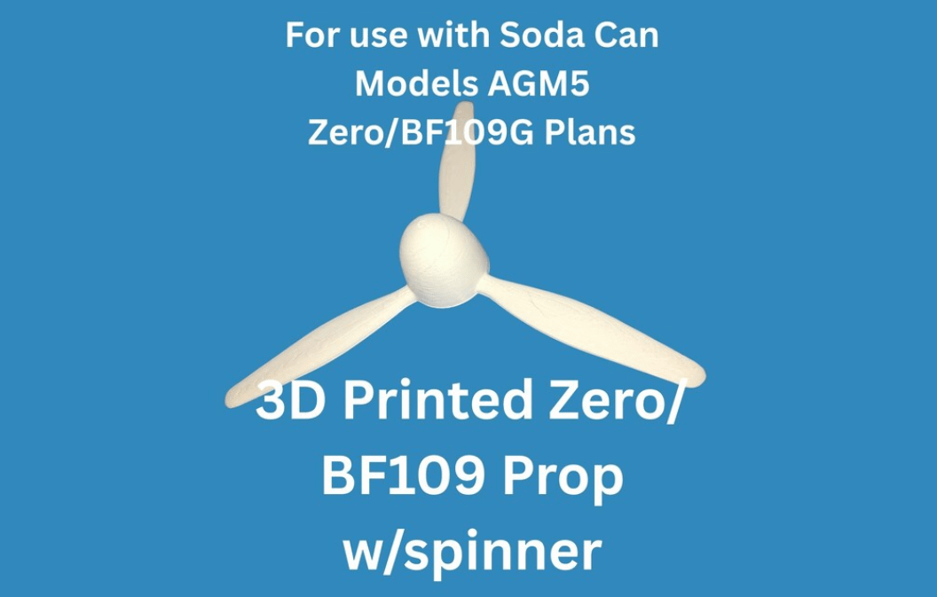 3D Printed Propeller Spinner for A6M Zero & BF109 Soda Can Airplane | Fits Soda Can Models Soda Can Airplane Plans | WWII Model Part product image (1)
