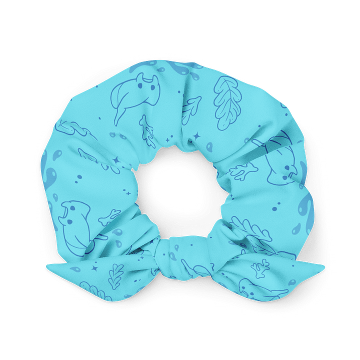 Ocean blue recycled scrunchie - Underwater wonderland product image (2)
