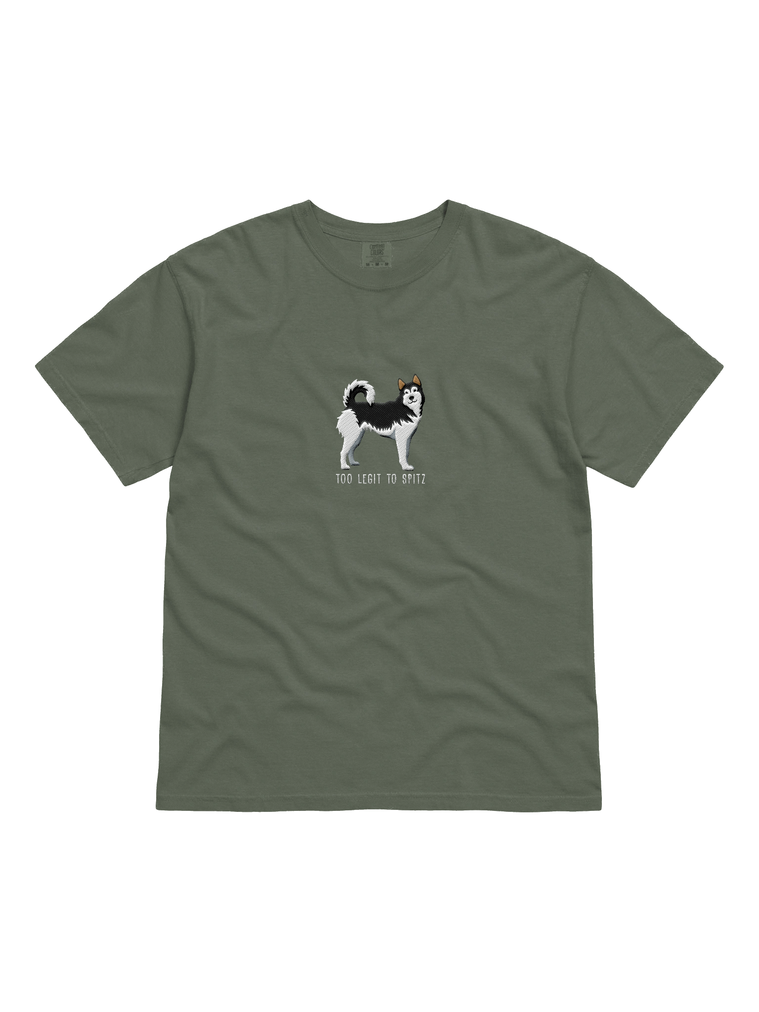 Too Legit to Spitz T-Shirt(Embroidered) of a Siberian Husky(Black & White) product image (21)