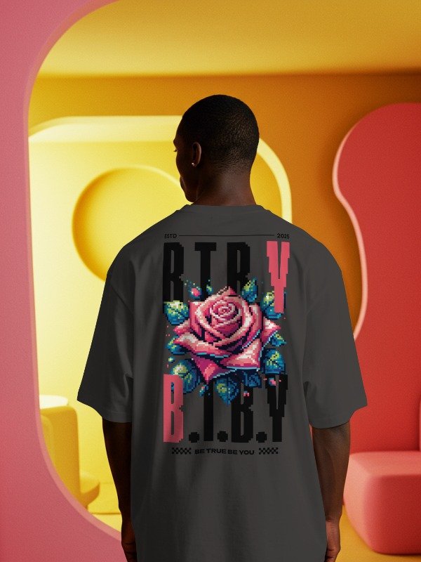 Be True Be You (BTBY) PIXEL ROSE HEAVY CHAMPION TEE product image (1)