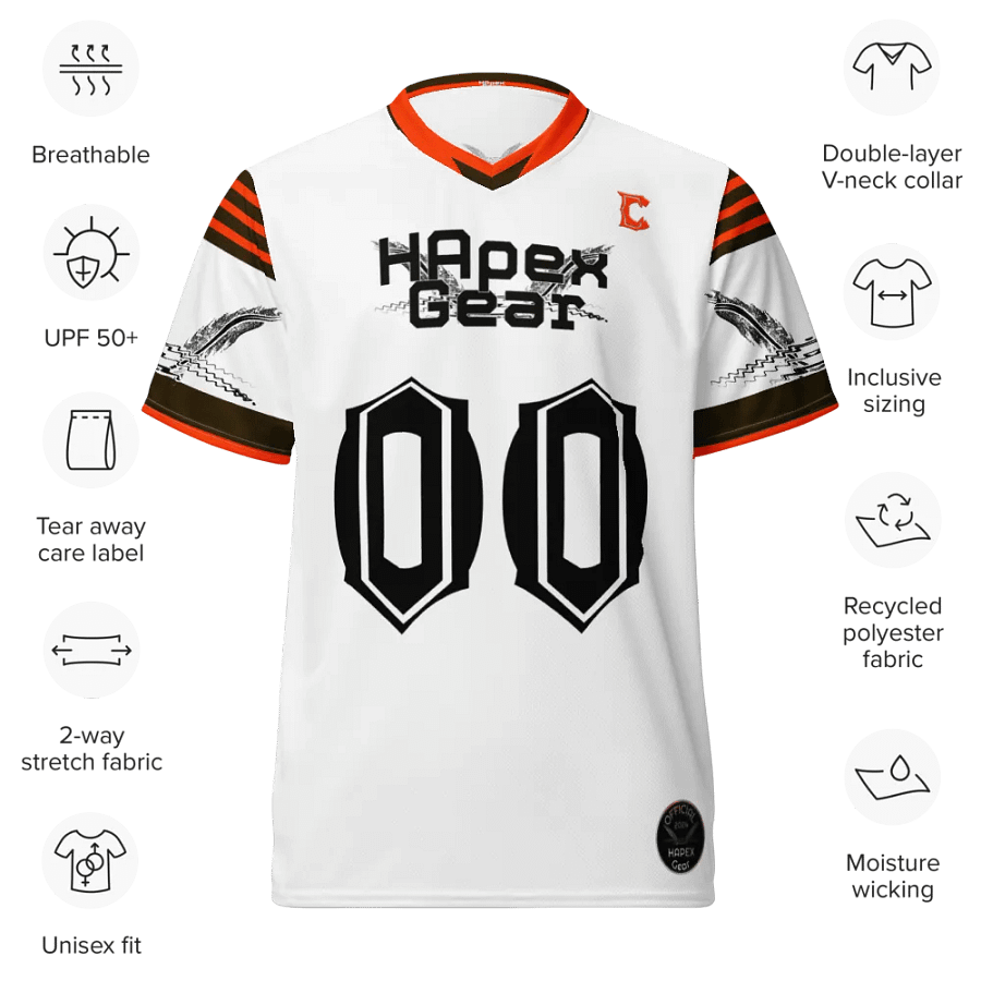 Uncle Buck - White - Recycled Unisex Sports Jersey - Black HApex Gear Black Logo product image (9)