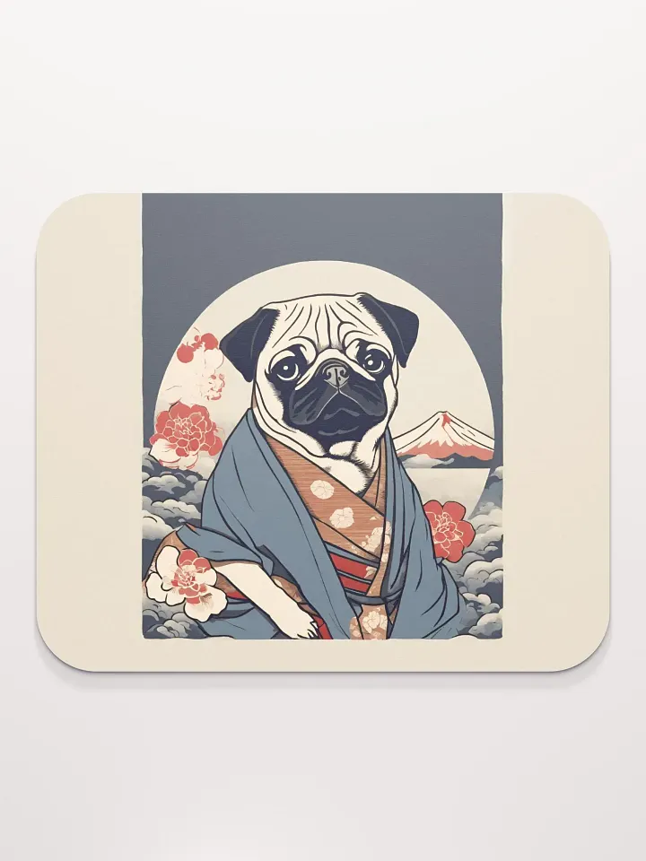 Pug Ukiyo-e Style Mouse Pad product image (1)