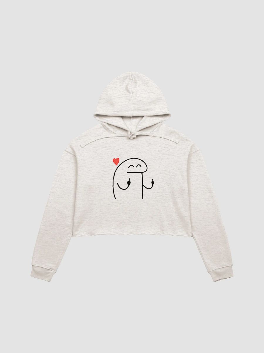 Meme Stick Figure Middle Finger Love Crop Hoodie product image (2)