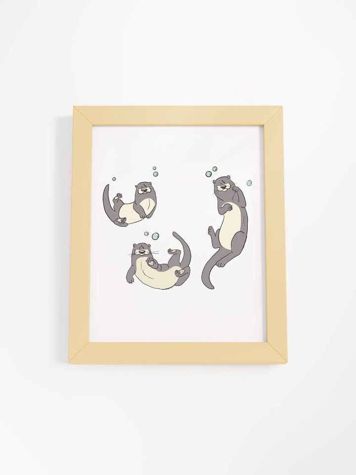 Swimming River Otters Framed Art Print product image (1)