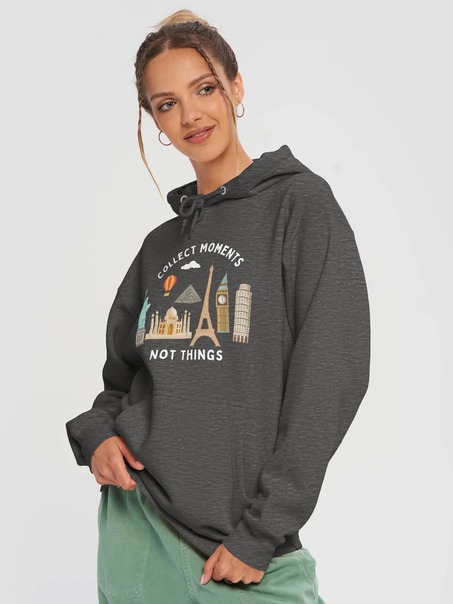 Collect Moments Not Things World Wonders Illustrated Hoodie product image (12)