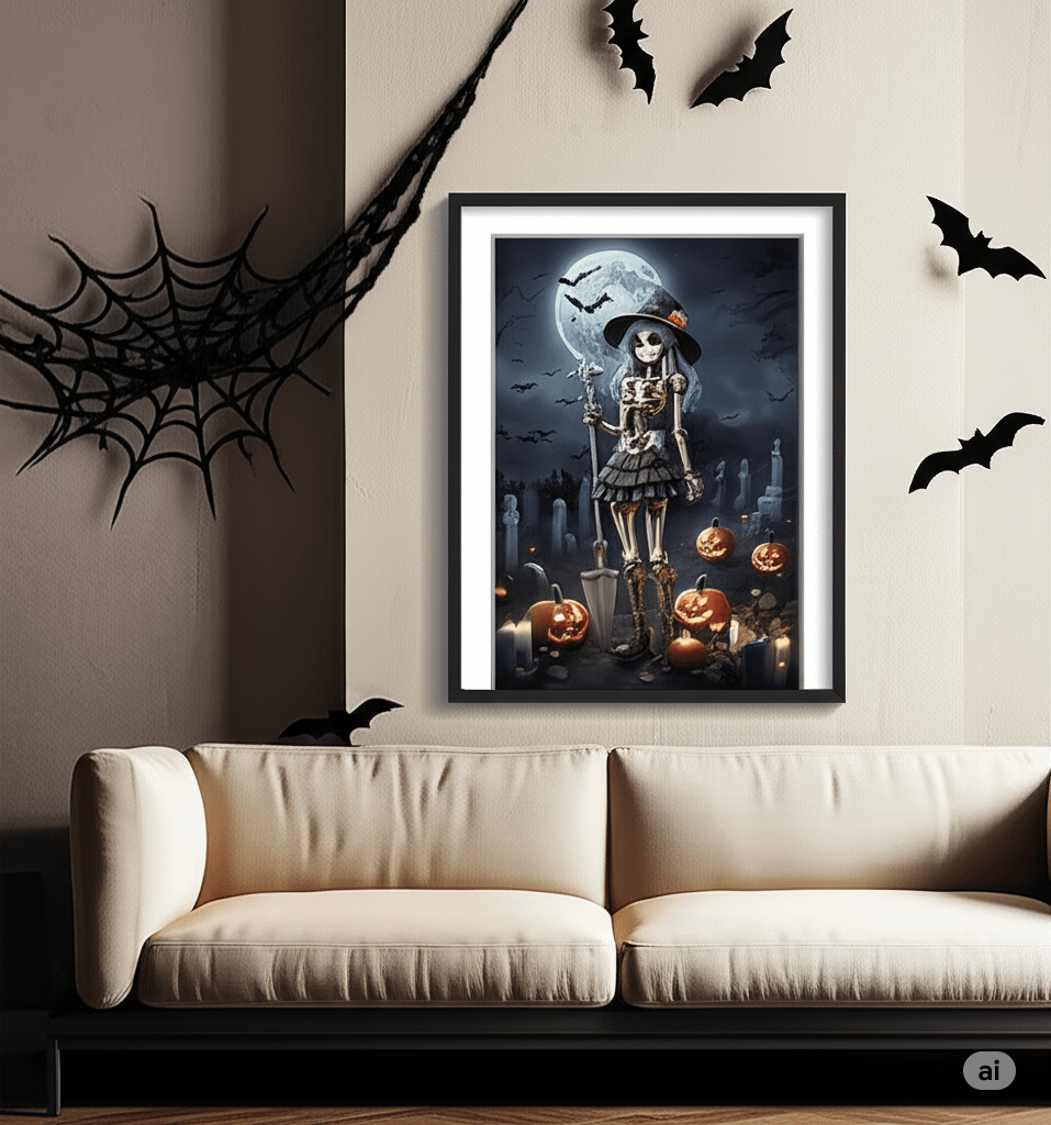 Skeletal Sorceress Framed Wall Art Print product image (3)