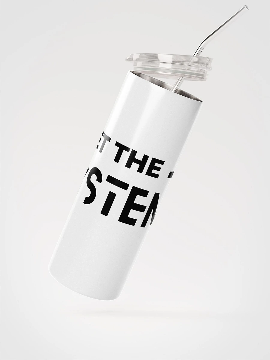 White stainless steel tumbler all over print reset the system product image (2)