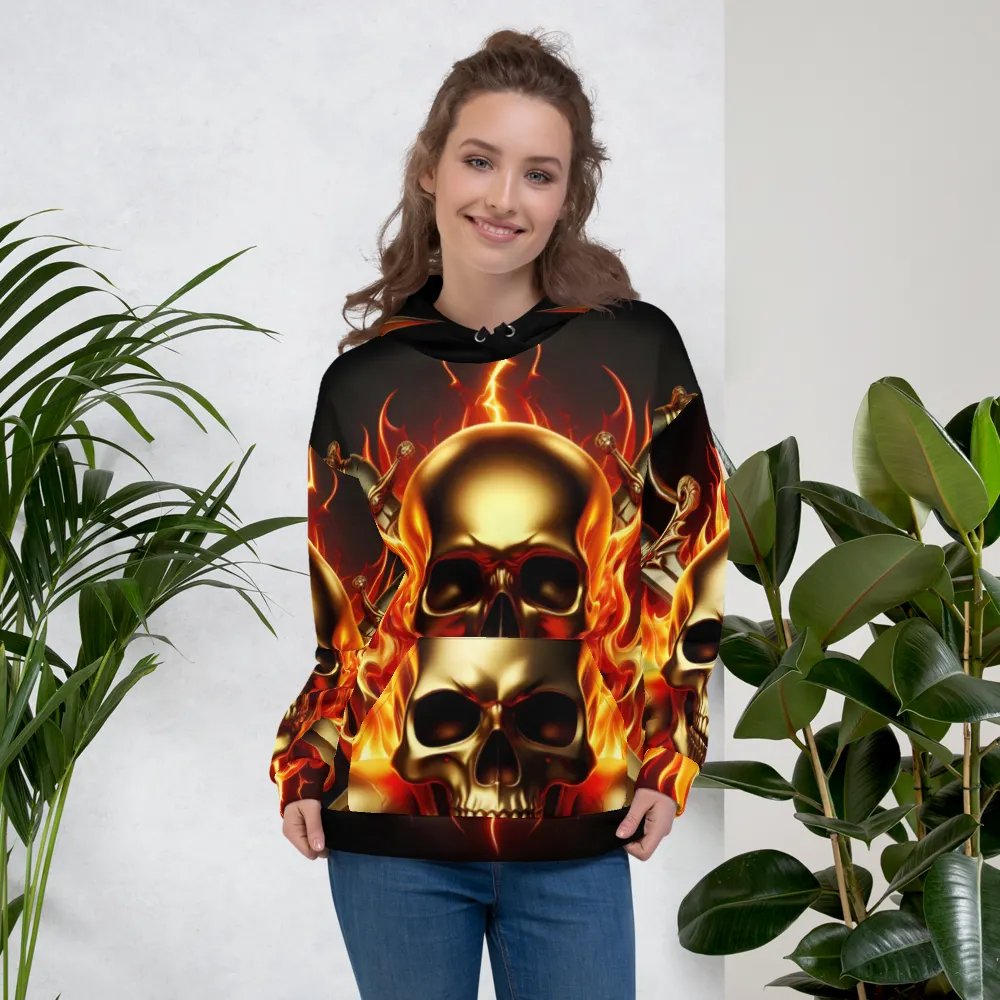 Inferno Golden Skulls - Unisex Hoodie #44 product image (5)