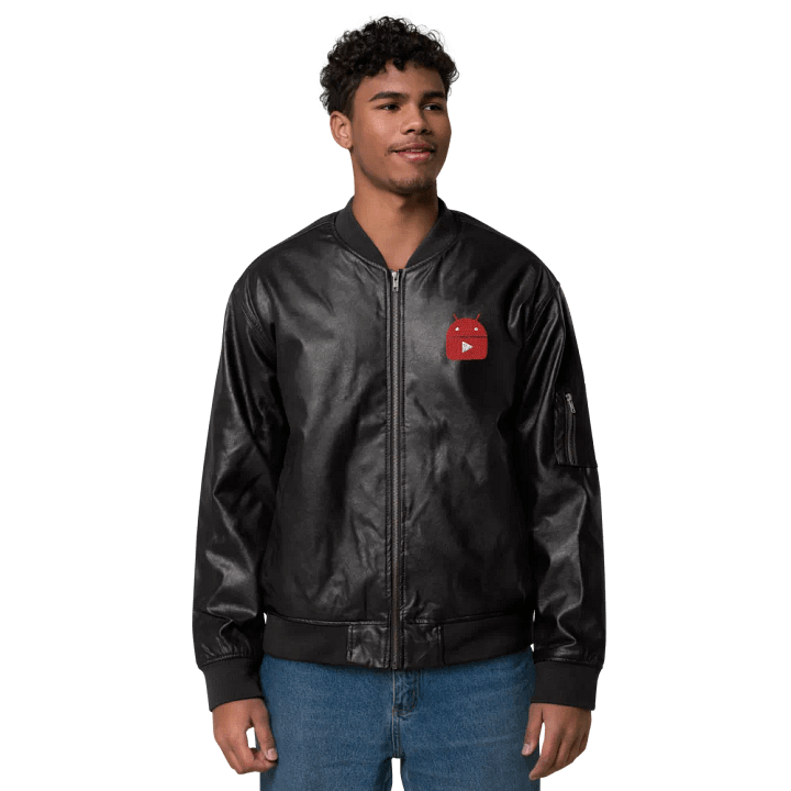 Tech Guy Logo Faux Leather Jacket product image (2)