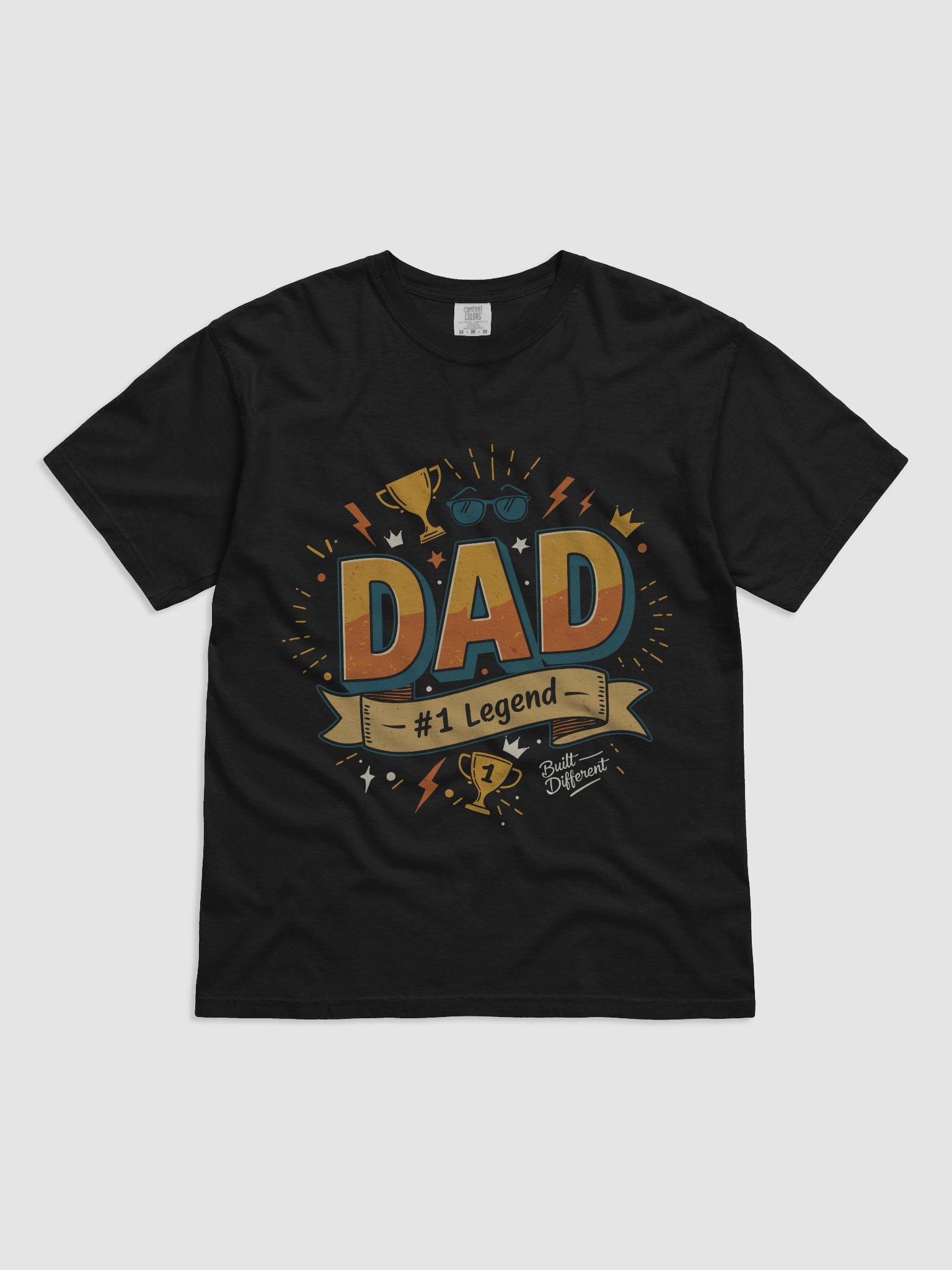 Dad #1 Legend Built Different Heavyweight Tee product image (1)