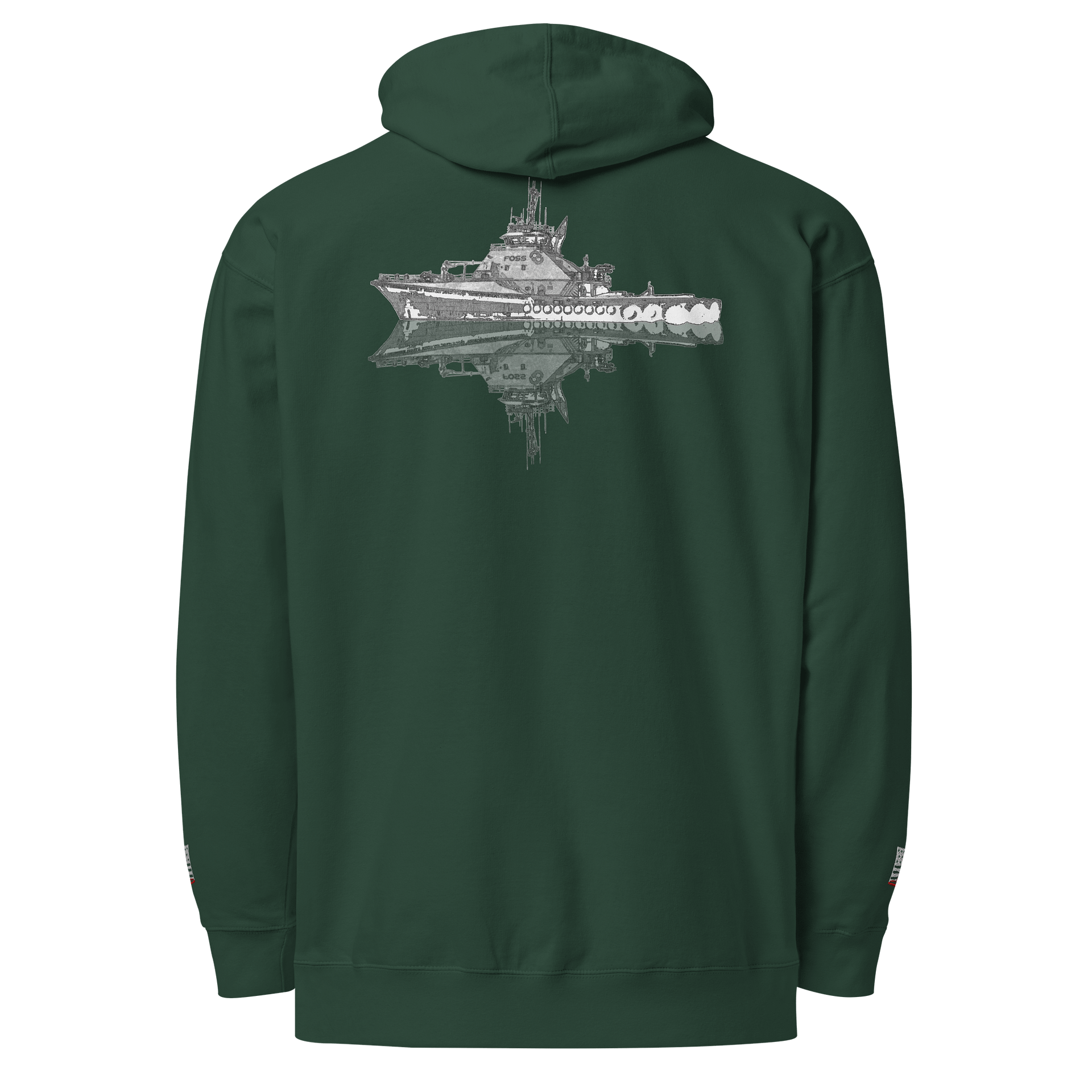 Tug Garth Foss and reflection - Twin Anchor Front & sleeves (embroidered) product image (1)