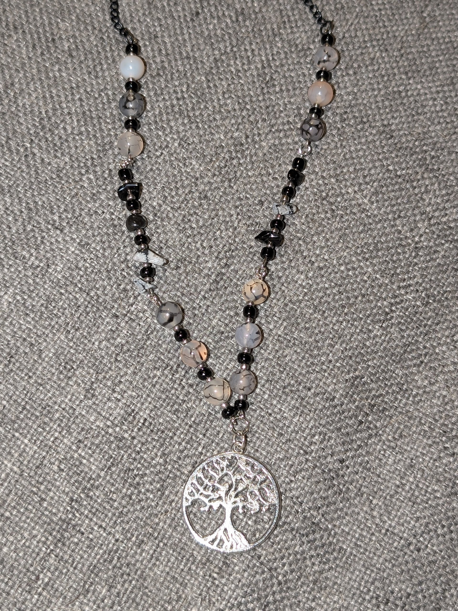 Crackle Agate & Black Obsidian Crystal Choker! product image (2)