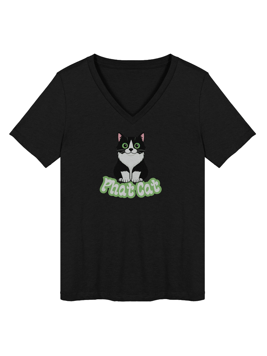 Phat Cat Women's Soft V-Neck (Green) product image (1)
