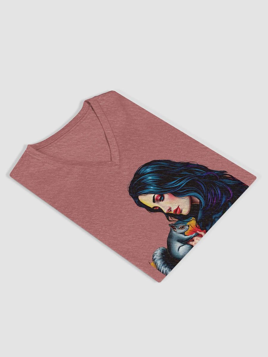 A girl and her short tailed squirrel. Sophisticated Comfort V-Neck Tee product image (4)