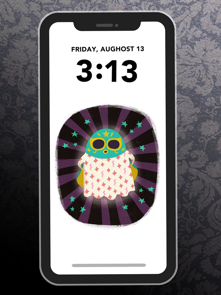 Little Ghost Luchador - Digital Wallpaper for Mobile Phone product image (1)