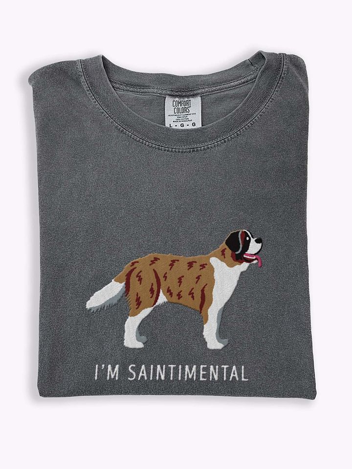 I'm Saintimental T-Shirt(Embroidered) of a Saint Bernard(Brindle) product image (1)