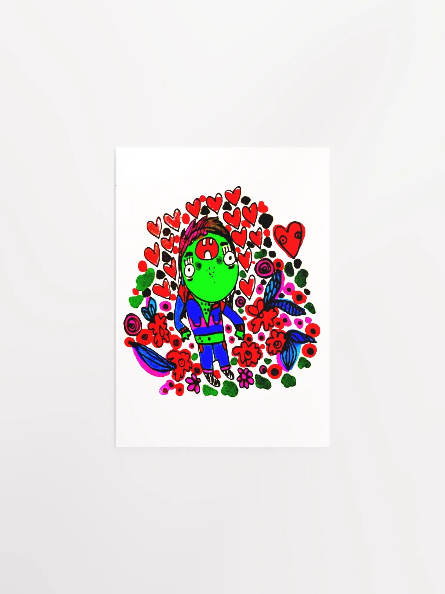 Green Guy in Love matte poster product image (14)