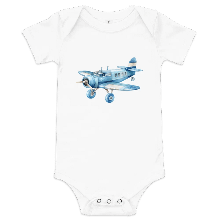Adorable Baby Boy Onesie With An Airplane product image (1)