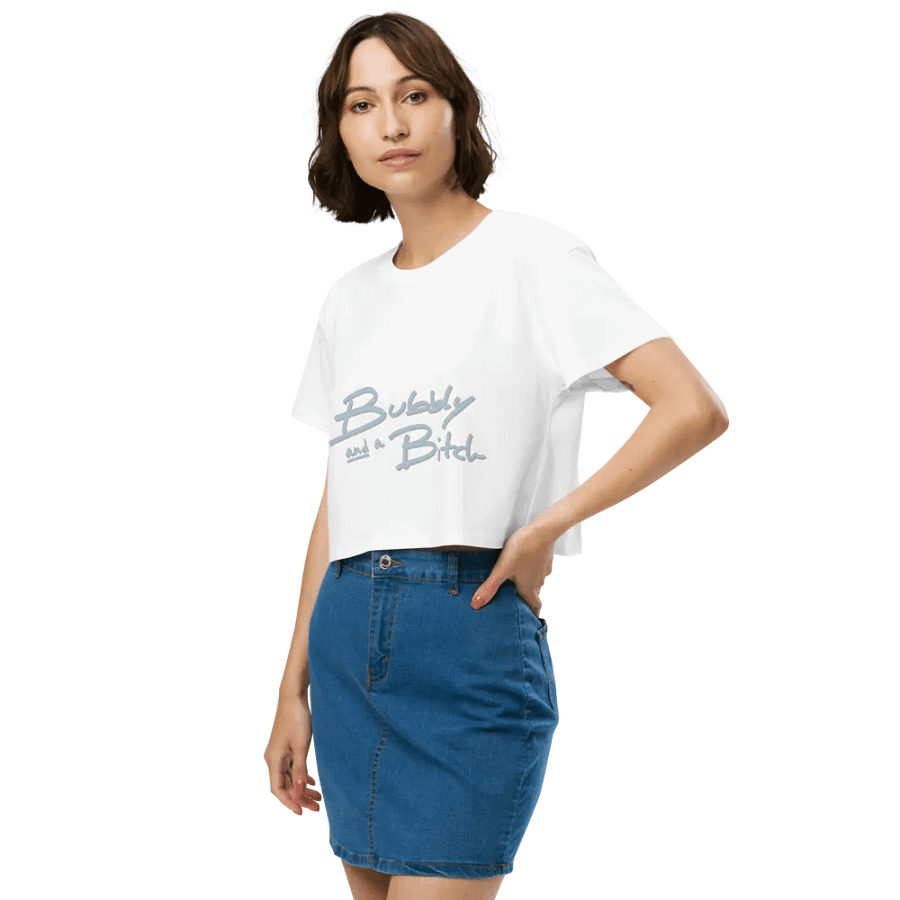 Bubbly and a B*tch (cotton candy shadow design) printed cotton crop top product image (21)