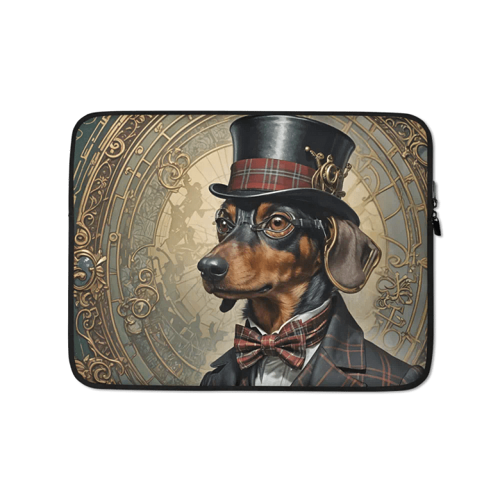 Steampunk Dashing Dachshund Laptop Sleeve product image (1)