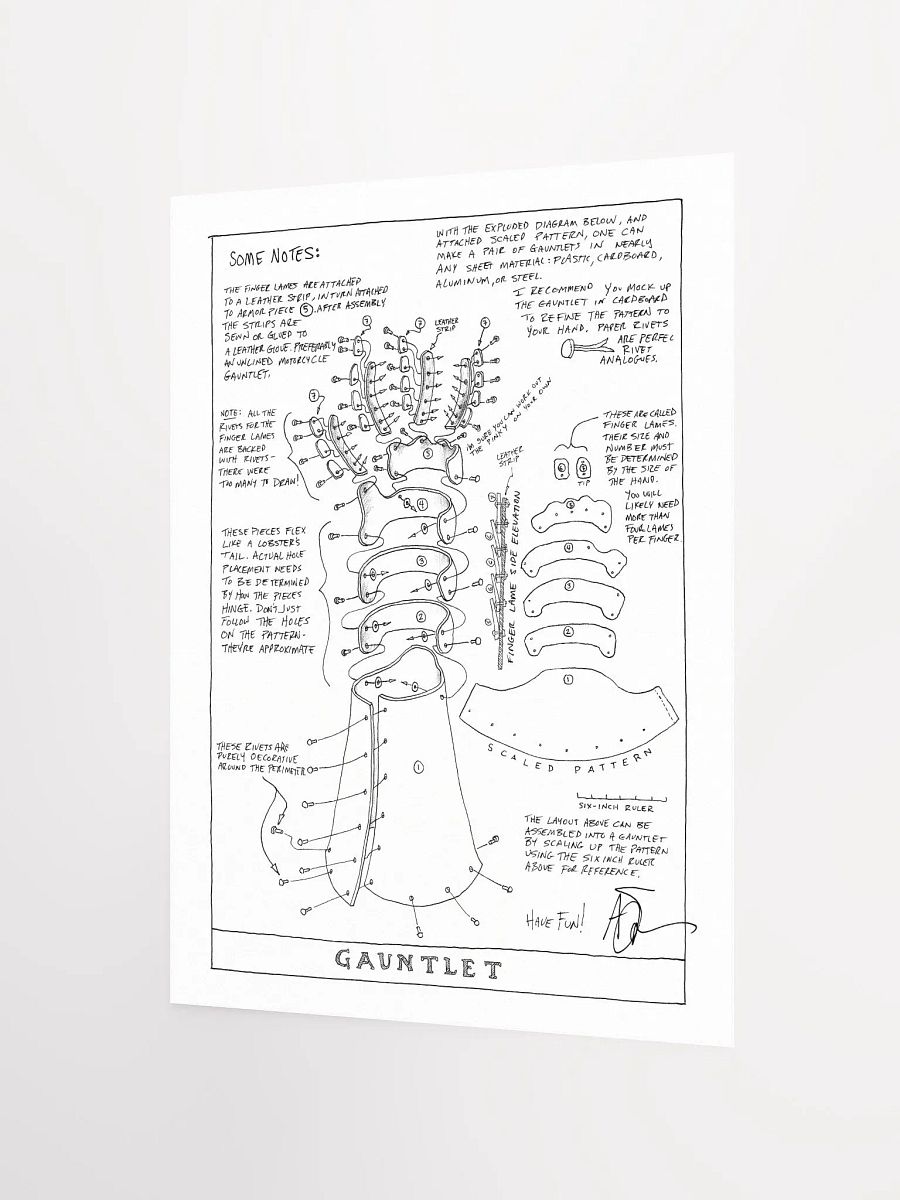 Adam Savage's Gauntlet Sketch Poster product image (2)