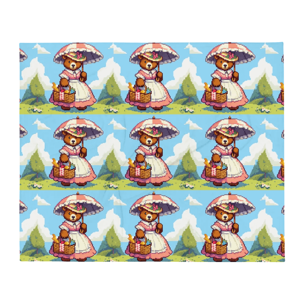 Pixel Art Momma Bear Southern Belle Blanket product image (1)