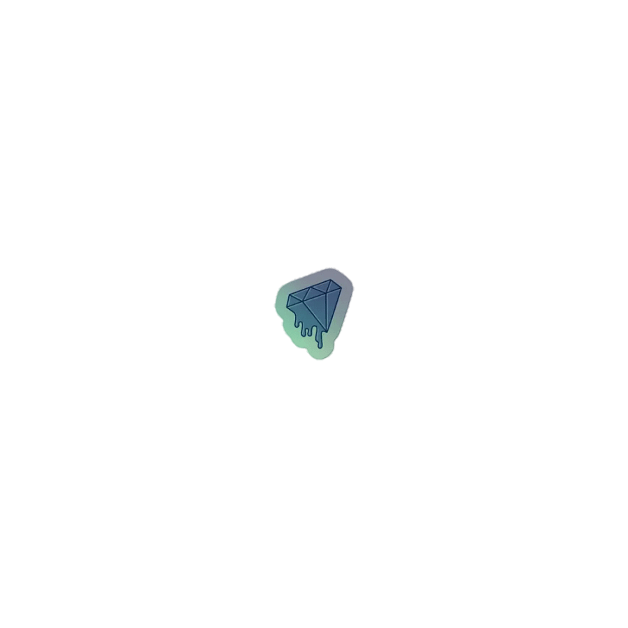 Melting Blue Diamond Holographic Sticker Sheet product image (1)