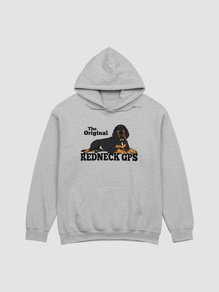 The Original Redneck GPS Hooded Sweatshirt of a Bloodhound(Black and Tan) | Funny Hoodie for Bloodhound Paw-rents product image (1)